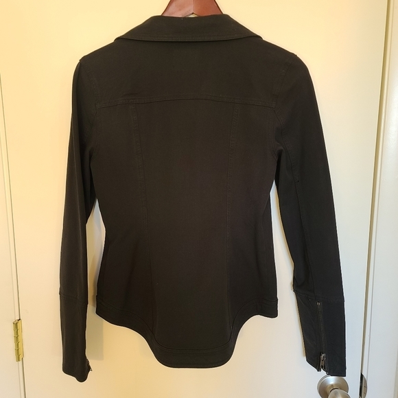 Liverpool Women's Size XS Black Stretch Knit with Zippers Moto Jacket - Picture 2 of 8